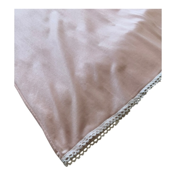 Vintage Nightgown Teddy Light Pink Lace Nylon Tie Back Long Length - Size Medium - Picture 7 of 14